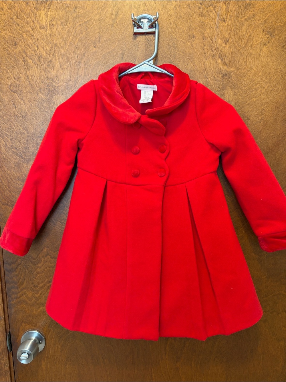 Catherine Malandrino Girls' Red Double-Breasted Dress Coat size 5-6 years